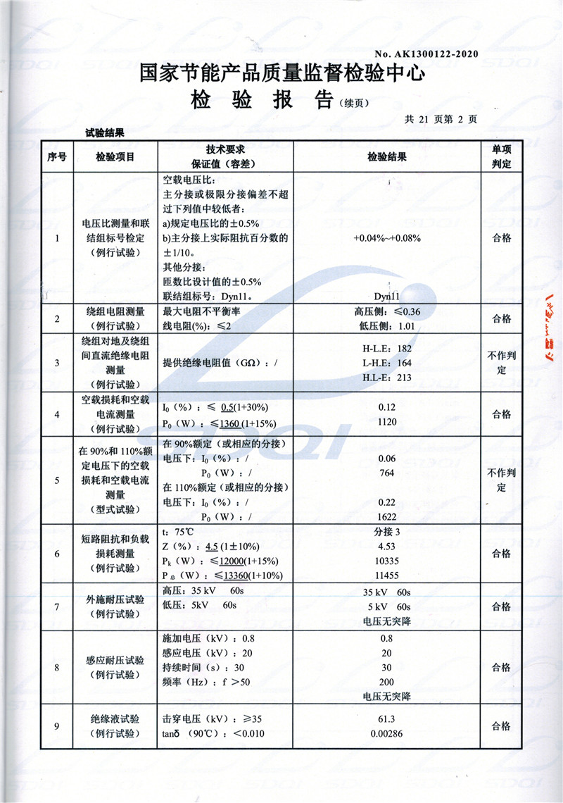 高低压试验报告-S11-1250奉新奉新奉新油浸式变压器-2.jpg